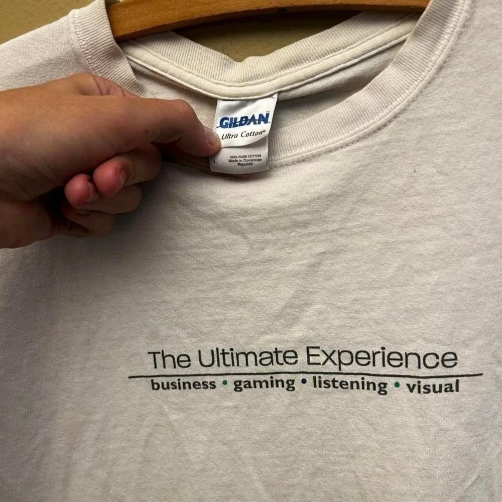 Vintage y2k White Microsoft tech tour tshirt with front and back graphics Size L - Picture 4 of 7
